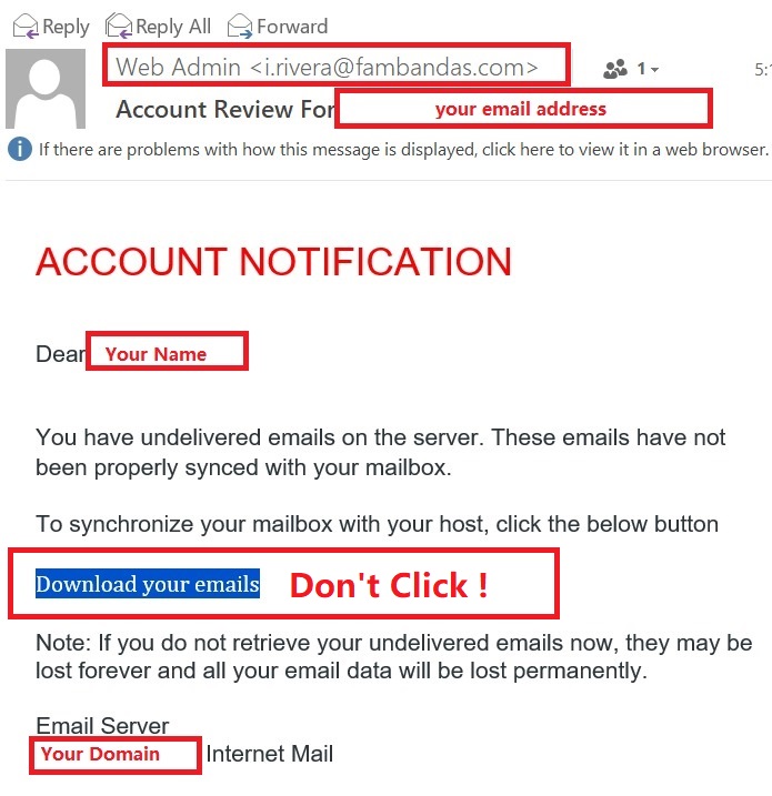 Beaware of Phising Email