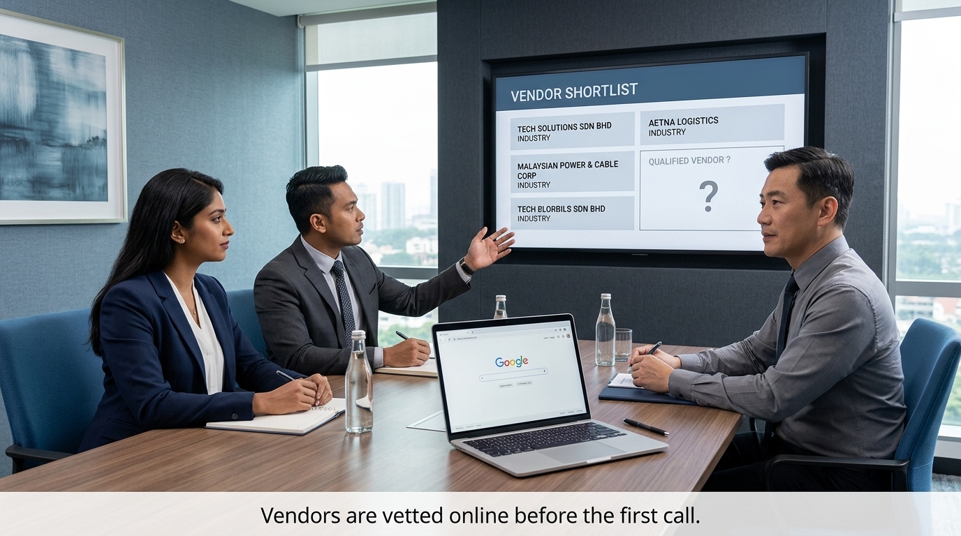 Vendors are vetted online before the first call | Website Design Johor Bahru Malaysia