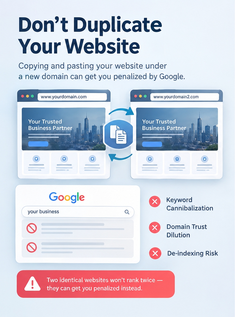Don’t duplicate your website | Website Design Johor Bahru Malaysia
