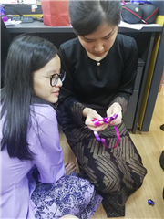 Making ketupat using ribbon and Challenging game for Selamat Hari Raya 2019