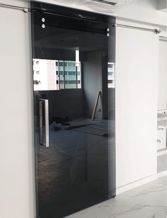 Glass Door | Glass Contractor Singapore | Table Tempered Glass Top. Shopfront Aluminium Works